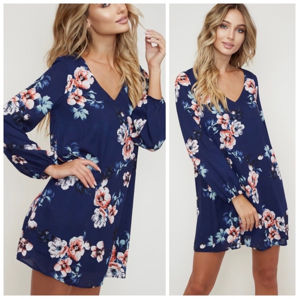 Blue floral dress